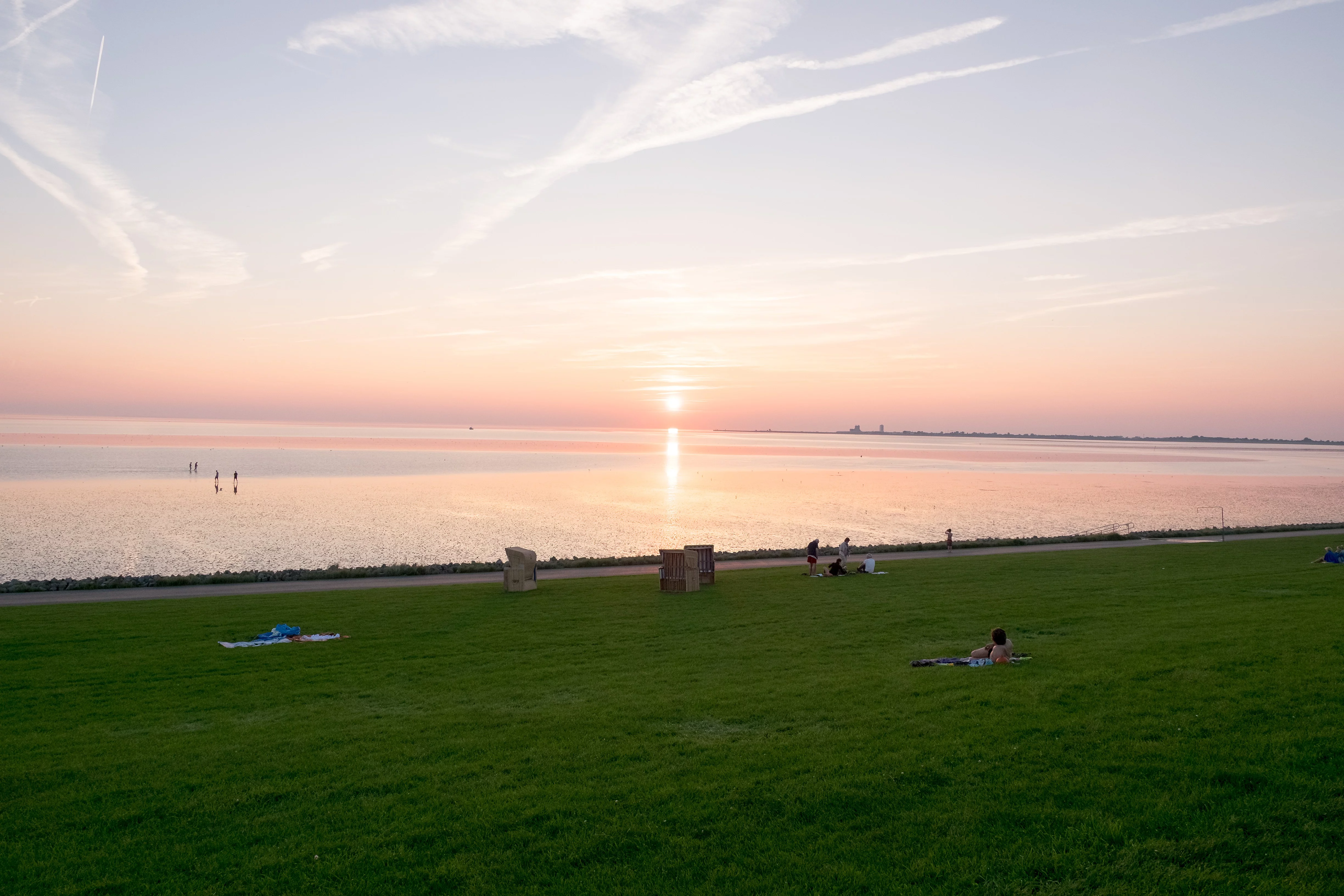 Sonnenuntergang am Deich in Nordermeldorf